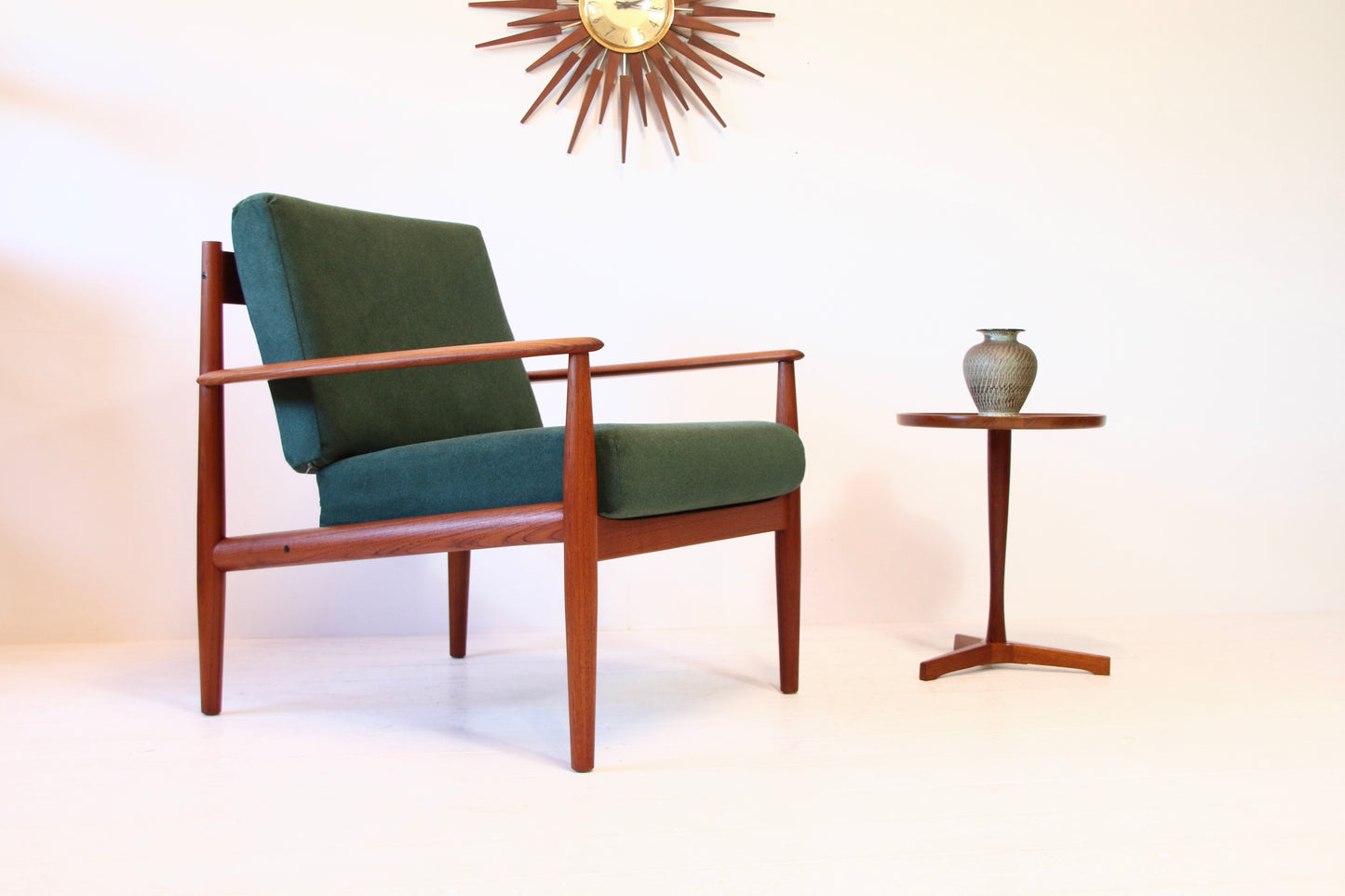 Hans C. Andersen Solid Teak Pedestal Side Table by Artex c.1960
