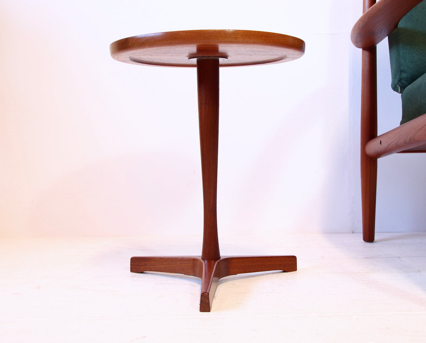 Hans C. Andersen Solid Teak Pedestal Side Table by Artex c.1960