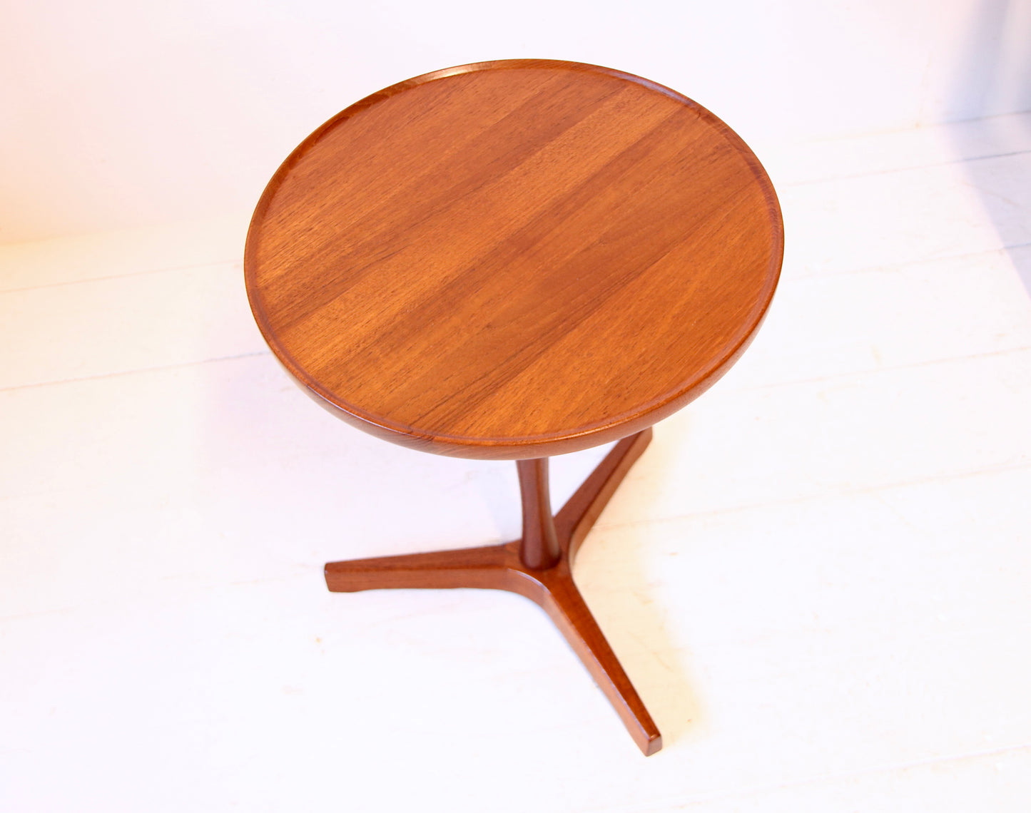 Hans C. Andersen Solid Teak Pedestal Side Table by Artex c.1960