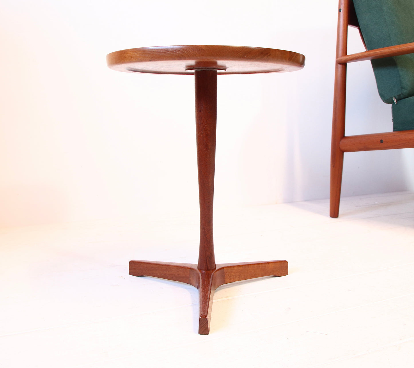 Hans C. Andersen Solid Teak Pedestal Side Table by Artex c.1960