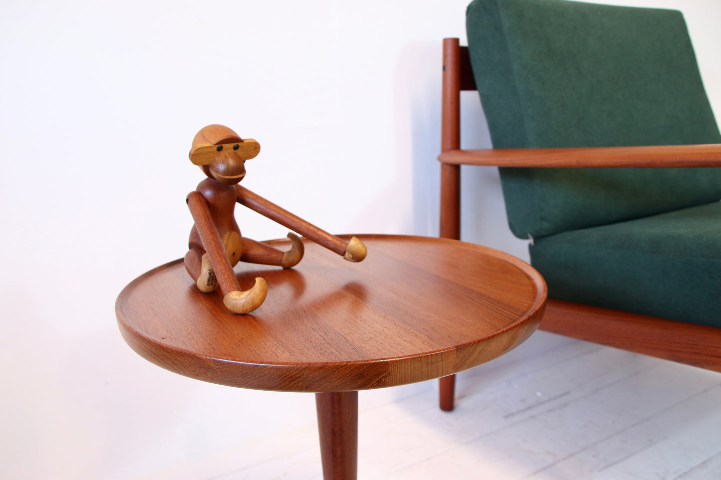 Hans C. Andersen Solid Teak Pedestal Side Table by Artex c.1960