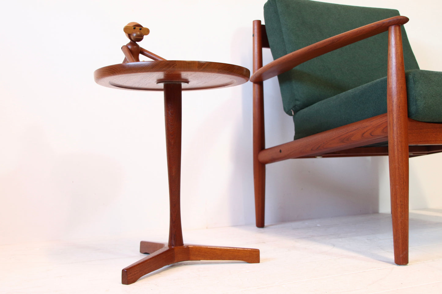 Hans C. Andersen Solid Teak Pedestal Side Table by Artex c.1960