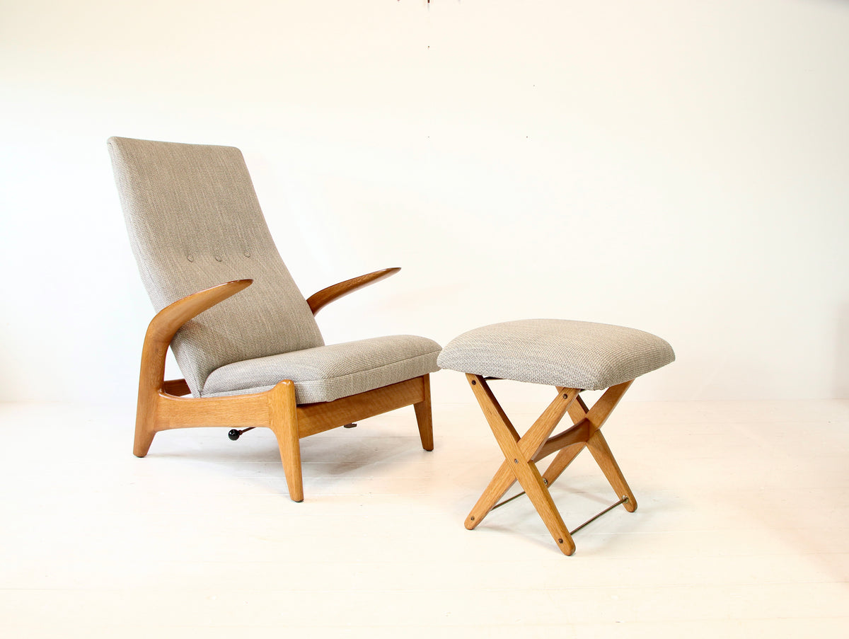 Rock n Rest Armchair & Stool by Arnestad Bruk - Norway c.1950
