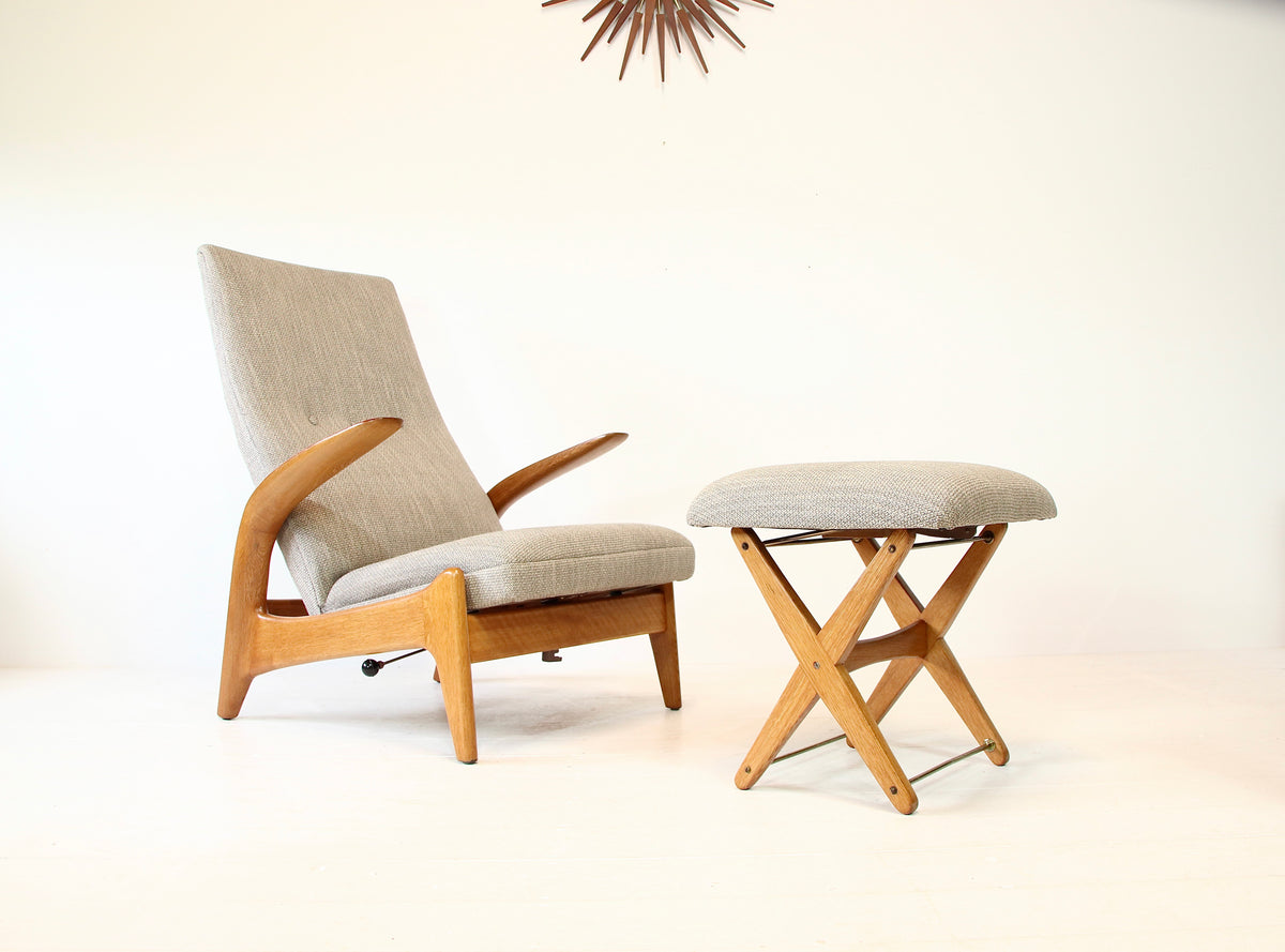 Rock n Rest Armchair & Stool by Arnestad Bruk - Norway c.1950