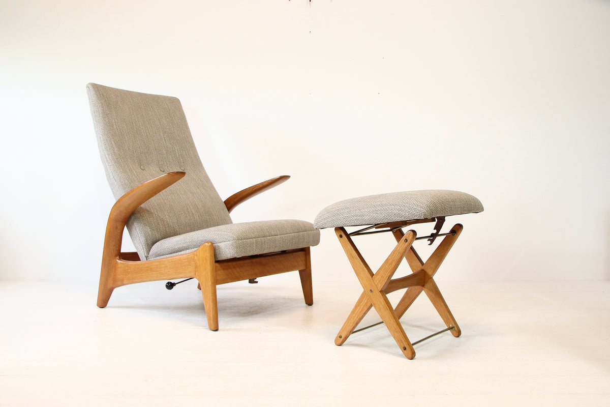 Rock n Rest Armchair & Stool by Arnestad Bruk - Norway c.1950