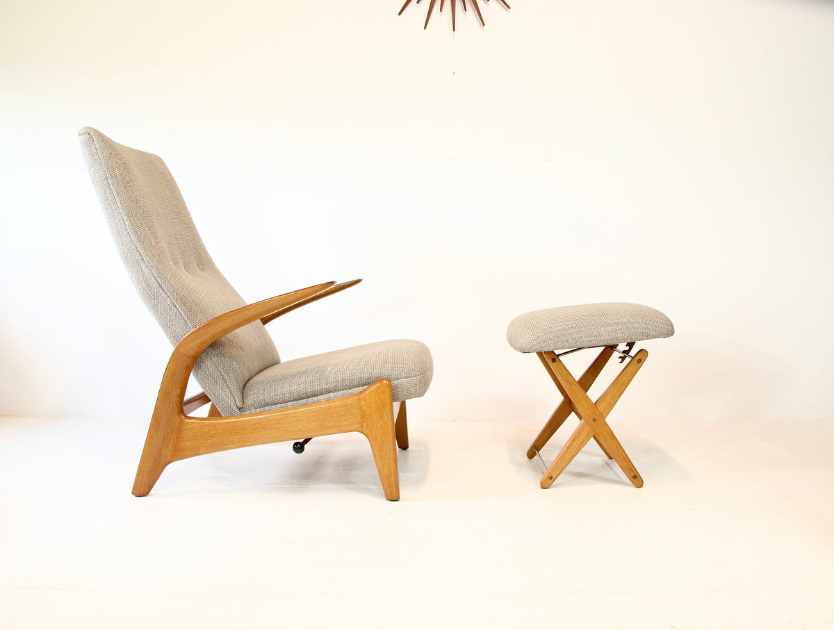 Rock n Rest Armchair & Stool by Arnestad Bruk - Norway c.1950