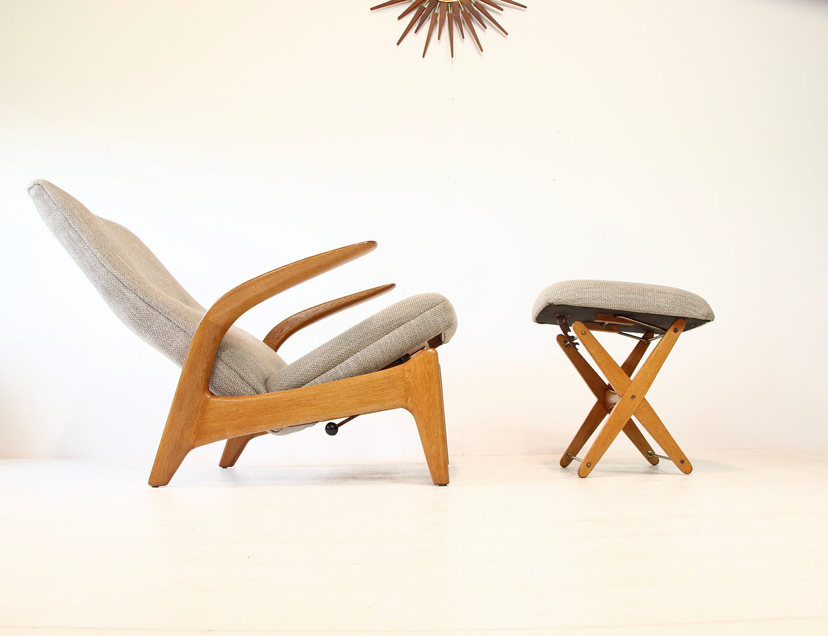 Rock n Rest Armchair & Stool by Arnestad Bruk - Norway c.1950