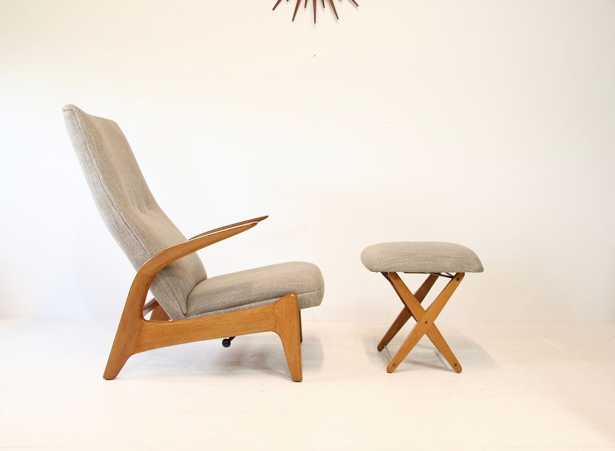 Rock n Rest Armchair & Stool by Arnestad Bruk - Norway c.1950