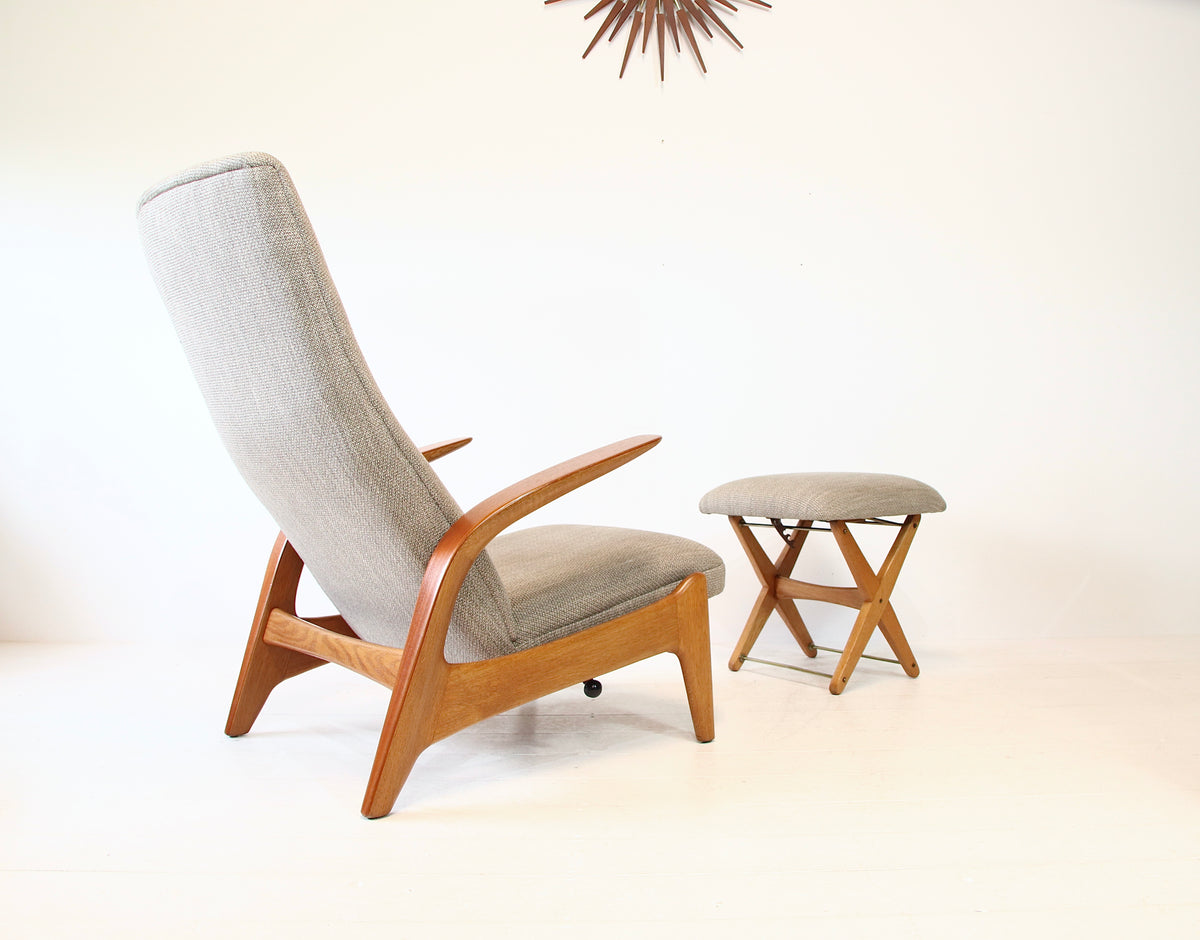 Rock n Rest Armchair & Stool by Arnestad Bruk - Norway c.1950