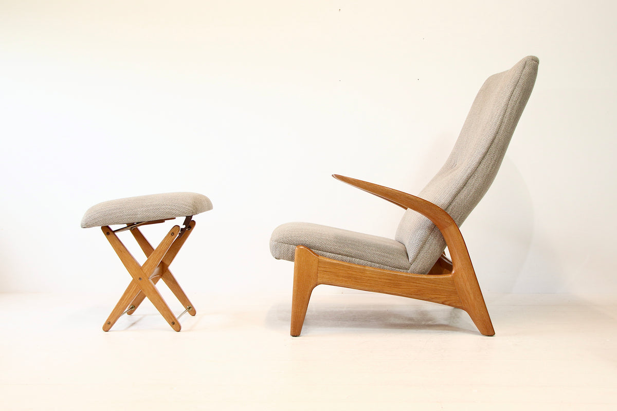 Rock n Rest Armchair & Stool by Arnestad Bruk - Norway c.1950