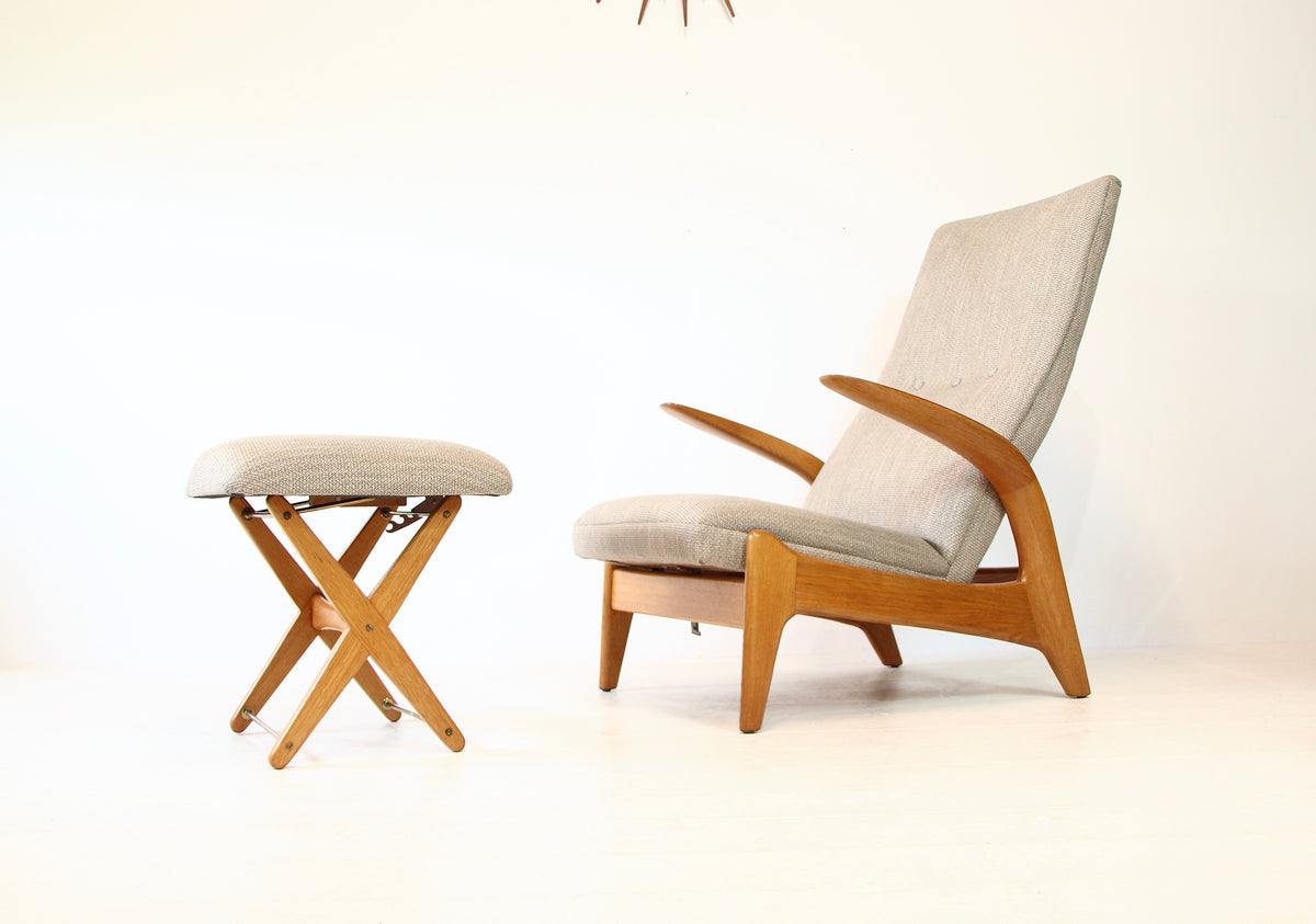Rock n Rest Armchair & Stool by Arnestad Bruk - Norway c.1950