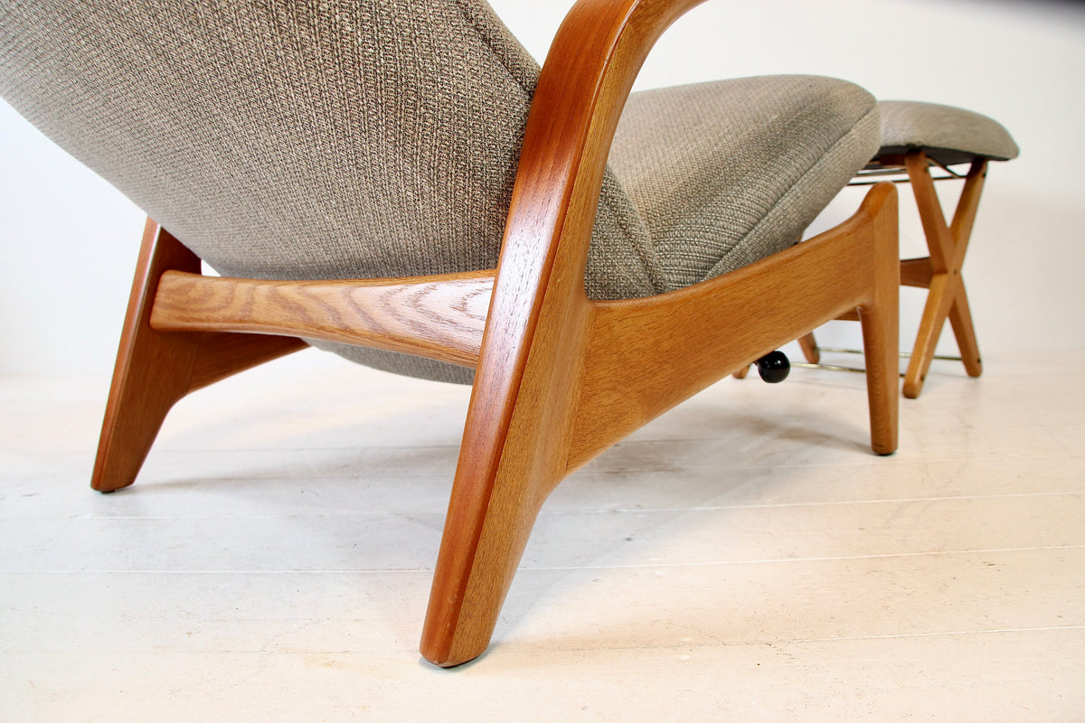 Rock n Rest Armchair & Stool by Arnestad Bruk - Norway c.1950