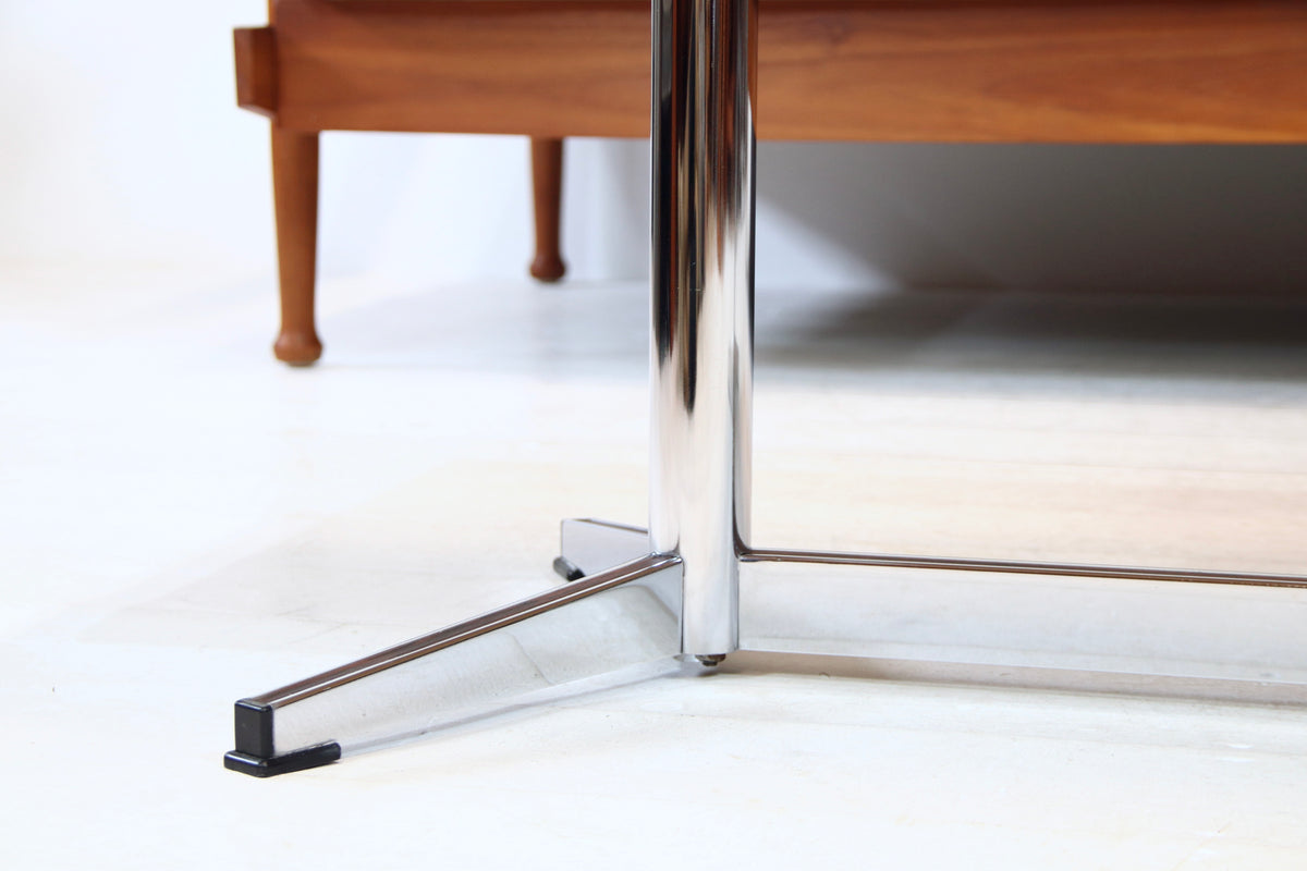 Vintage Belgian Chrome & Tile Coffee Table by Juliette Belarti