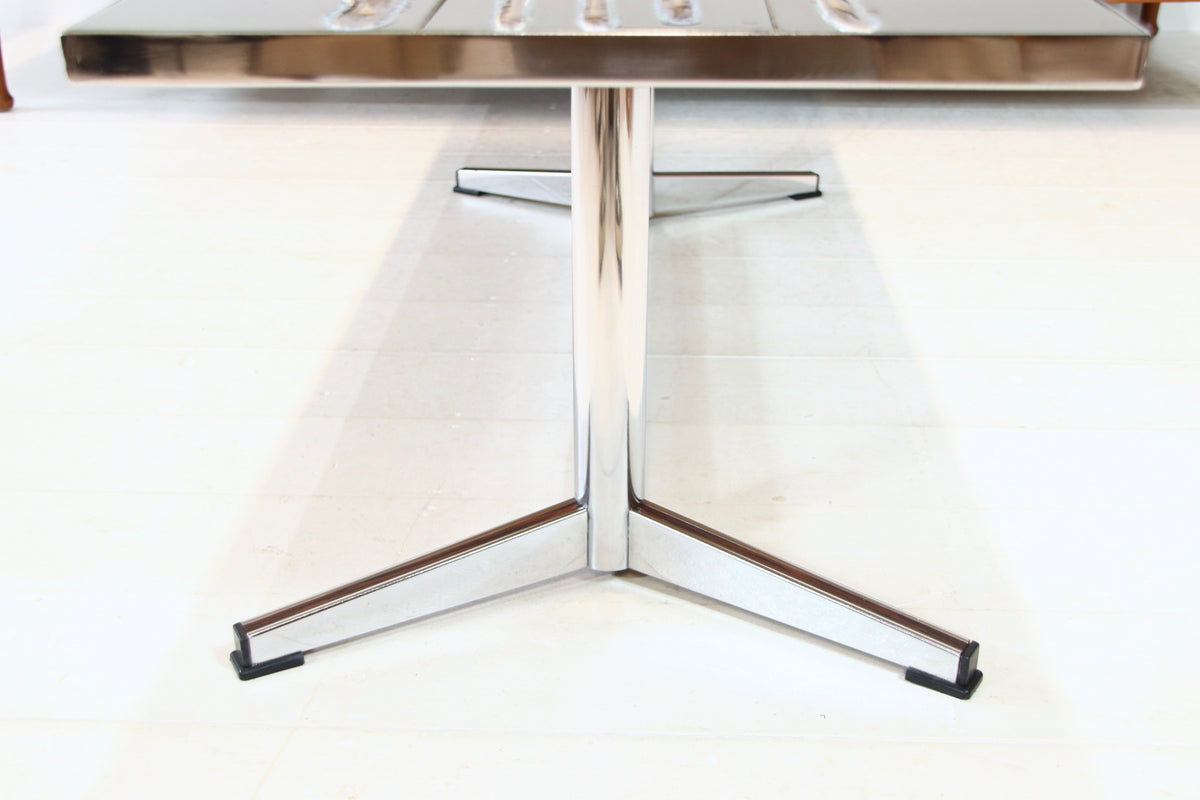 Vintage Belgian Chrome & Tile Coffee Table by Juliette Belarti