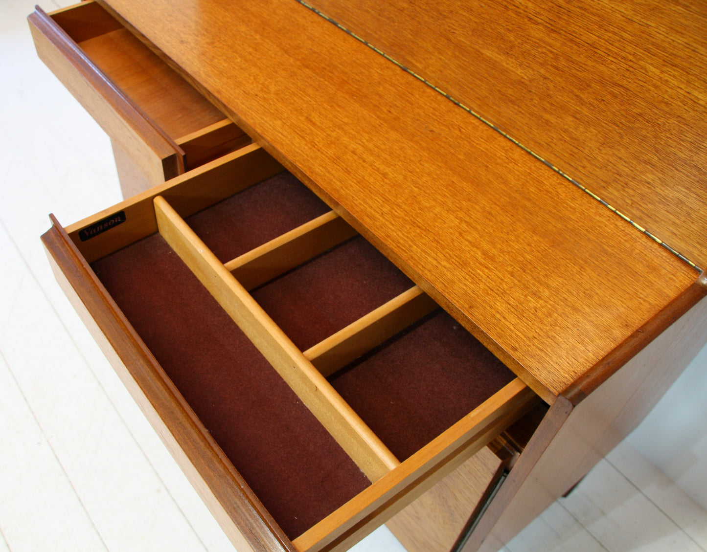 SOLD - Mid Century Teak Bureau / Bookcase by Vanson c.1960