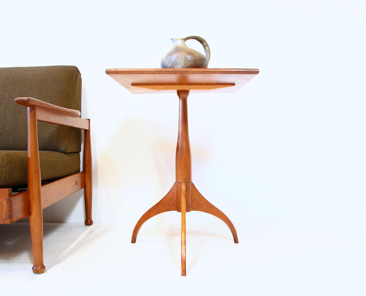 Vintage Solid Teak Shaker Made Side Table / Lamp Table