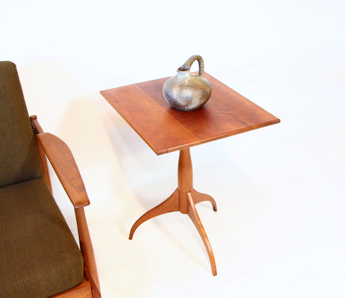 Vintage Solid Teak Shaker Made Side Table / Lamp Table