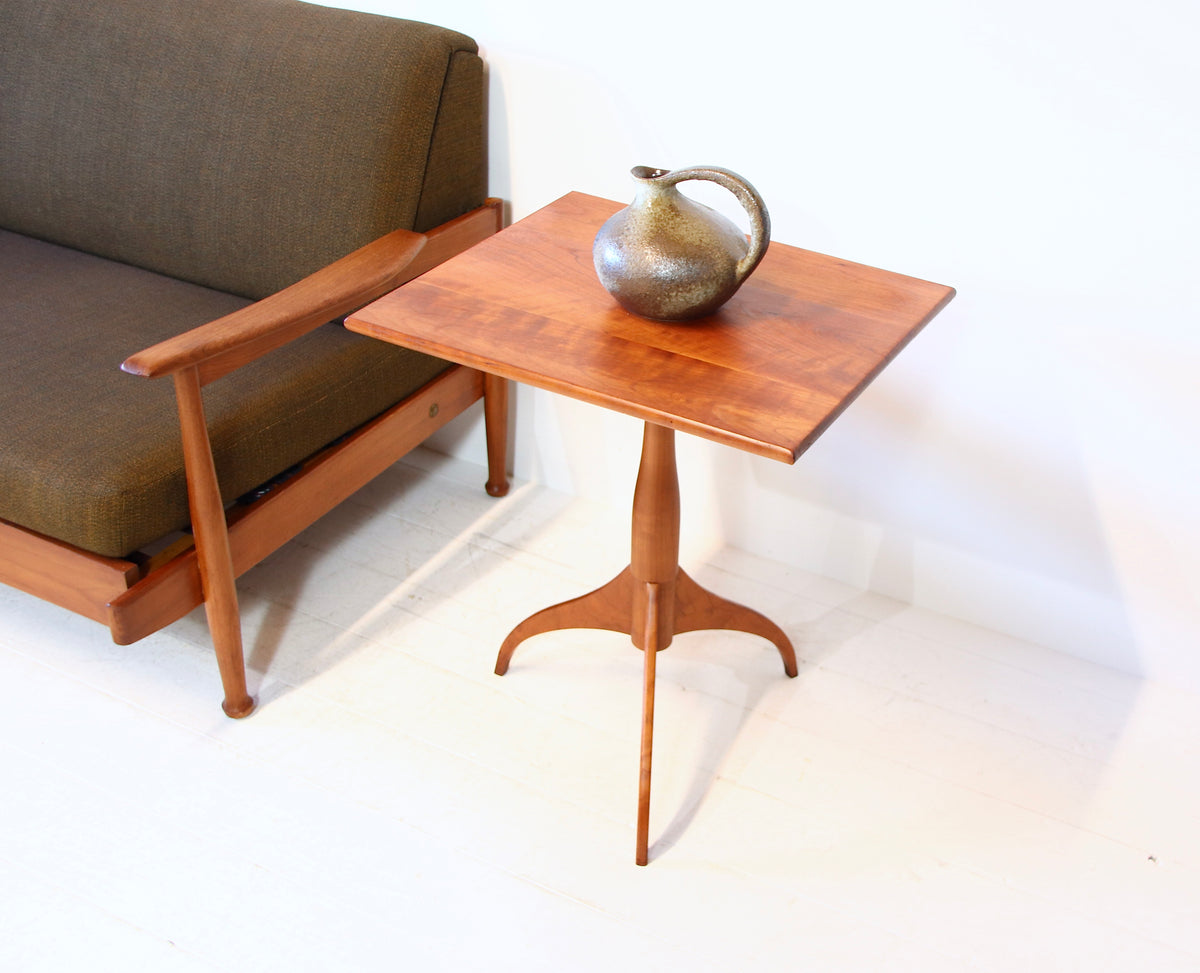 Vintage Solid Teak Shaker Made Side Table / Lamp Table
