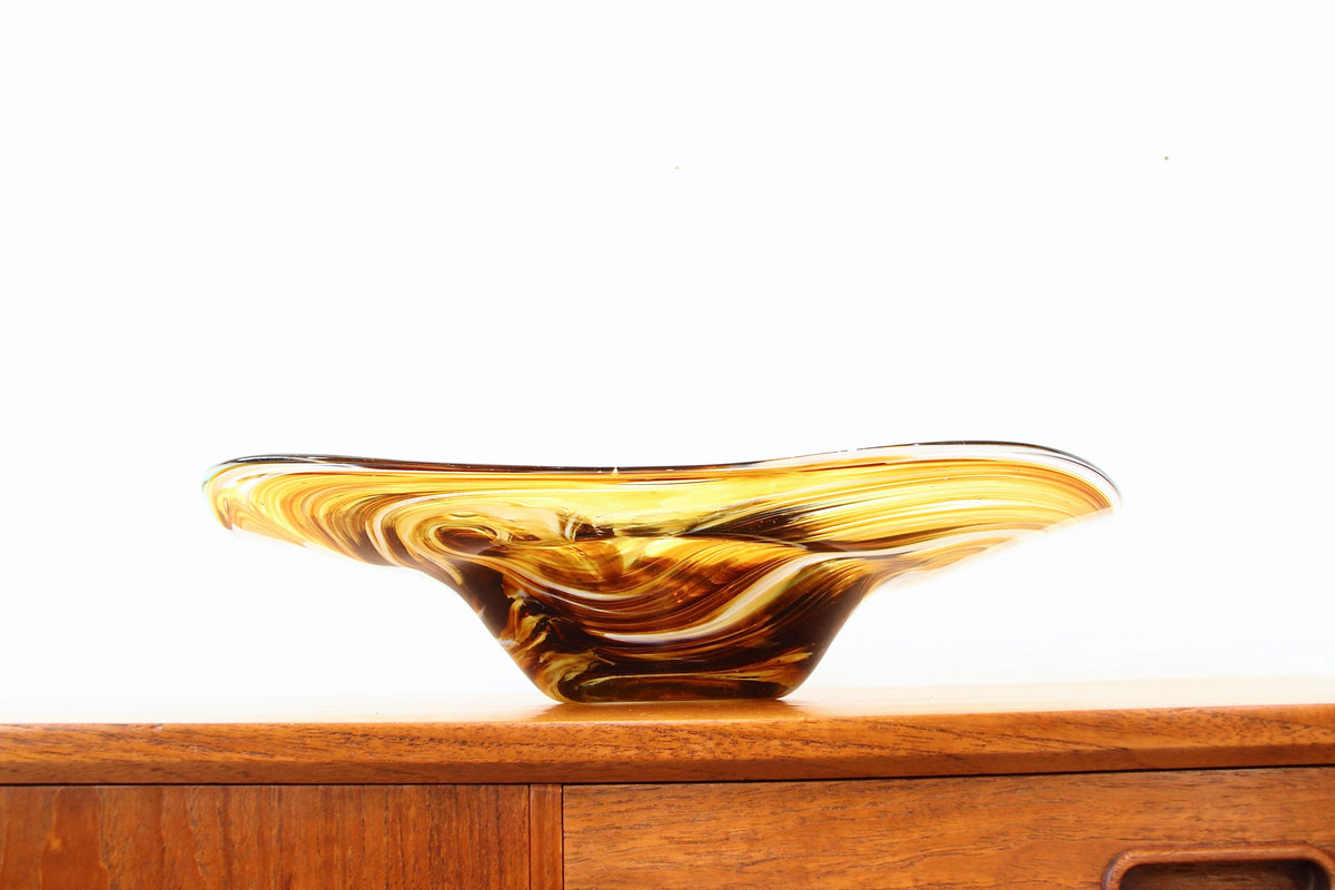 German Mid Century Decorative Glass Bowl by RGH Römische Glashütte