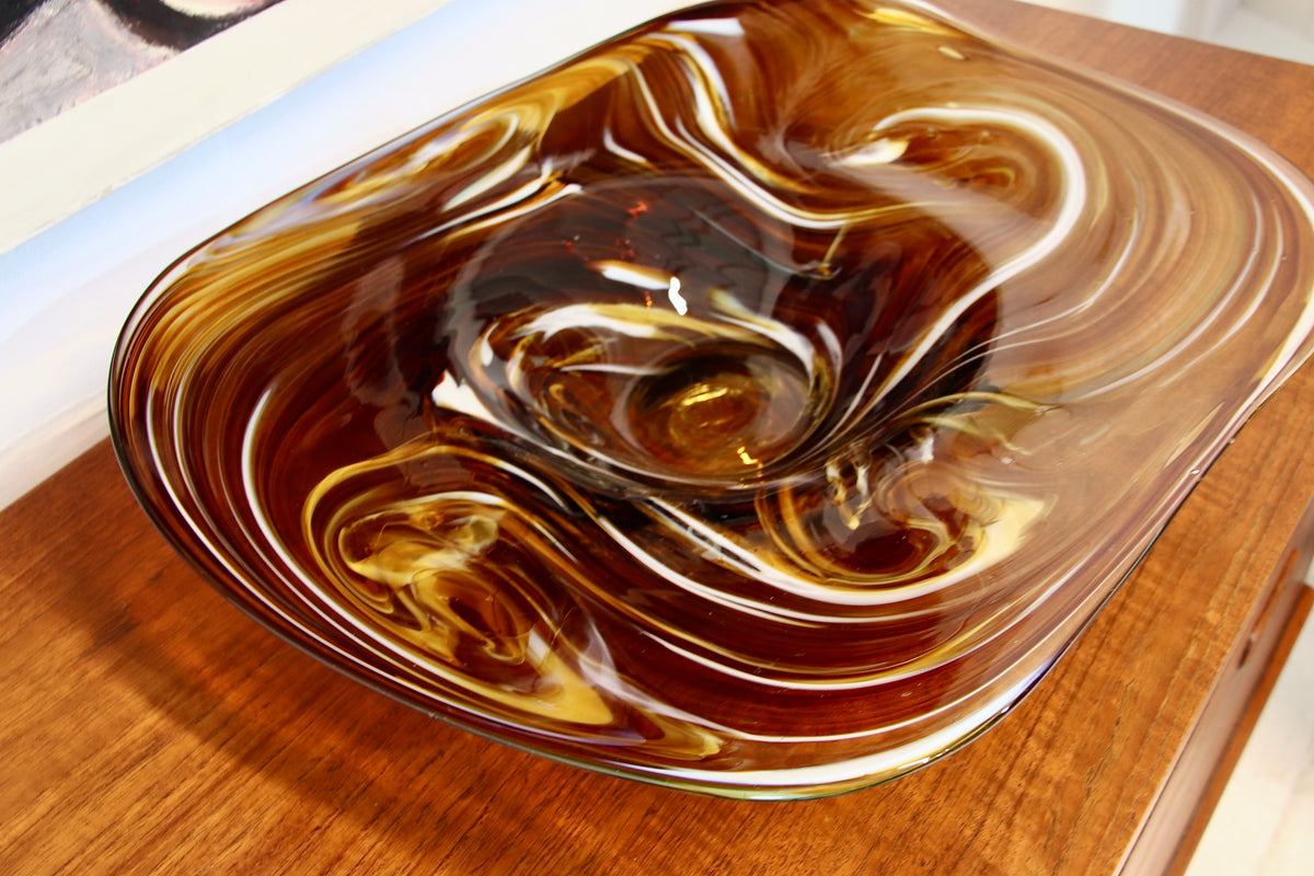German Mid Century Decorative Glass Bowl by RGH Römische Glashütte