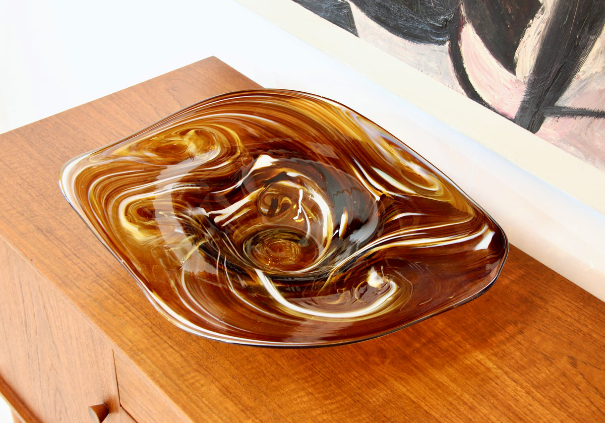 German Mid Century Decorative Glass Bowl by RGH Römische Glashütte