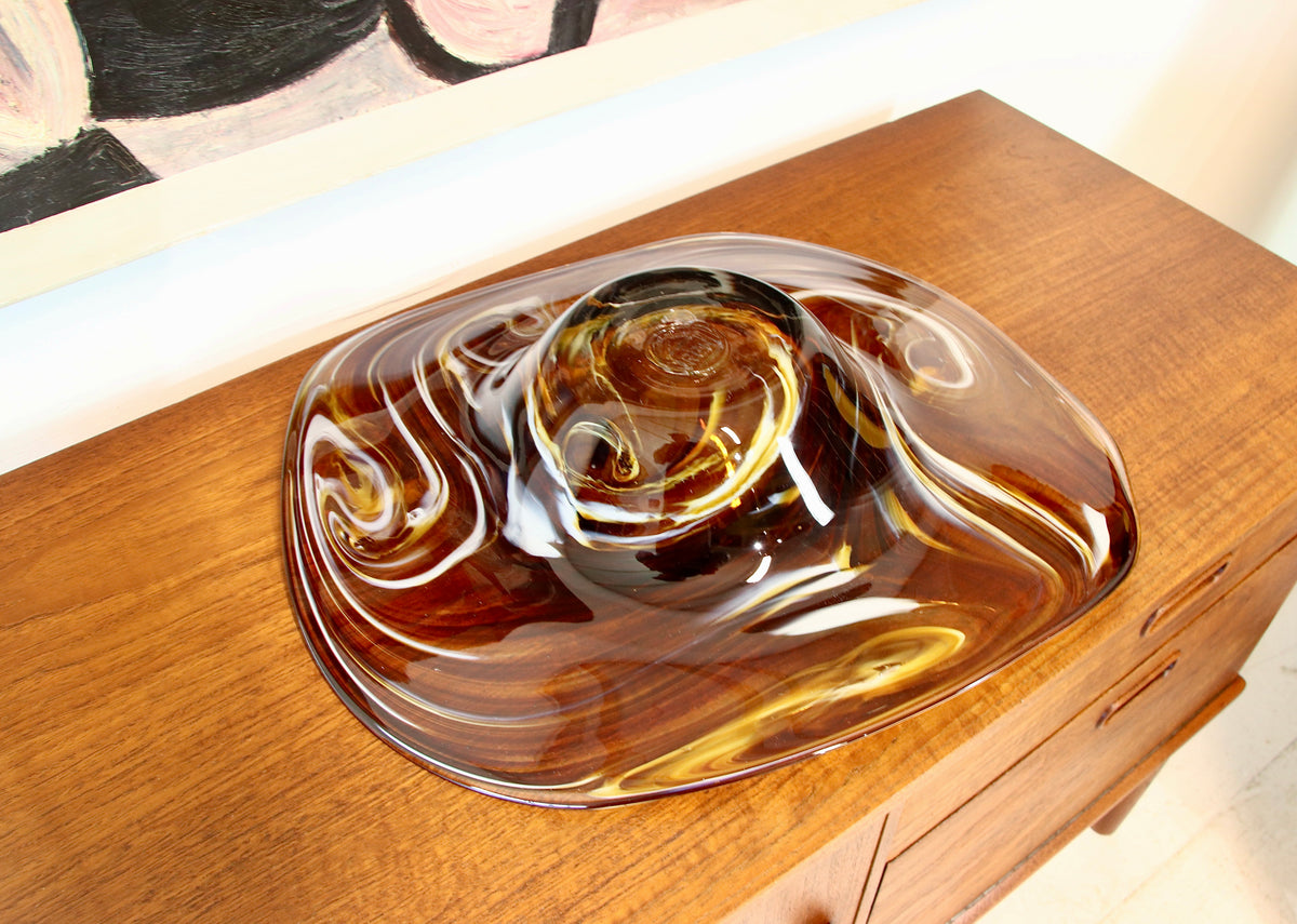 German Mid Century Decorative Glass Bowl by RGH Römische Glashütte