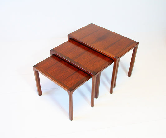 Nest of 3 Rosewood Interlocking Tables by Kai Kristiansen 1965