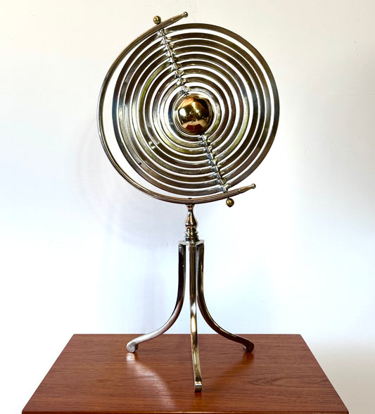 20th Century Chrome & Brass Copernicus Armillary Sphere
