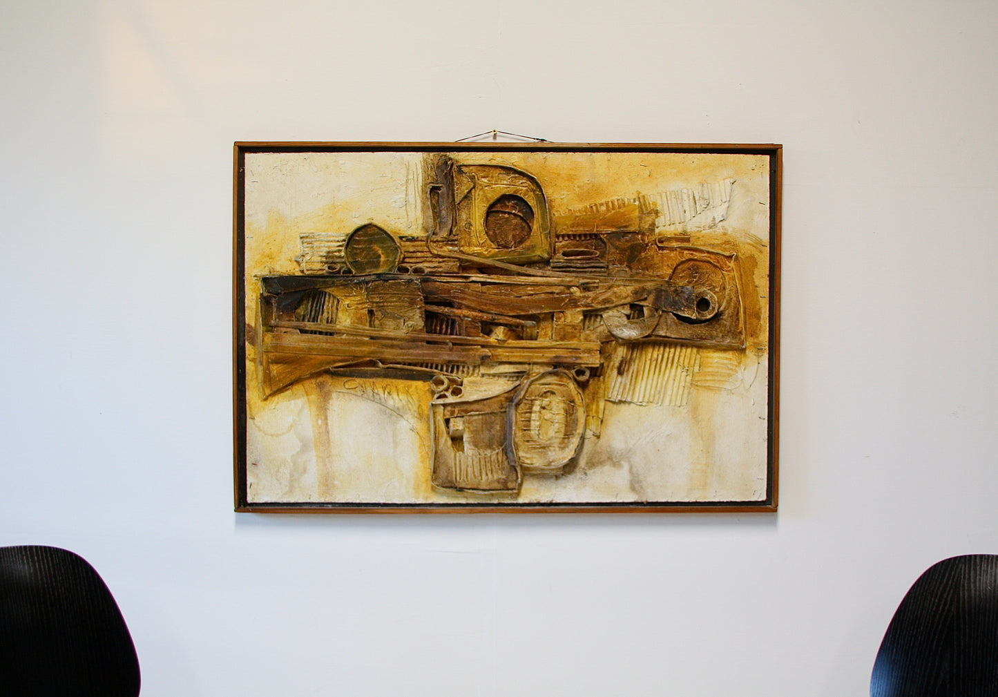 Large Mid Century Abstract Relief Artwork by Charlie c.1960