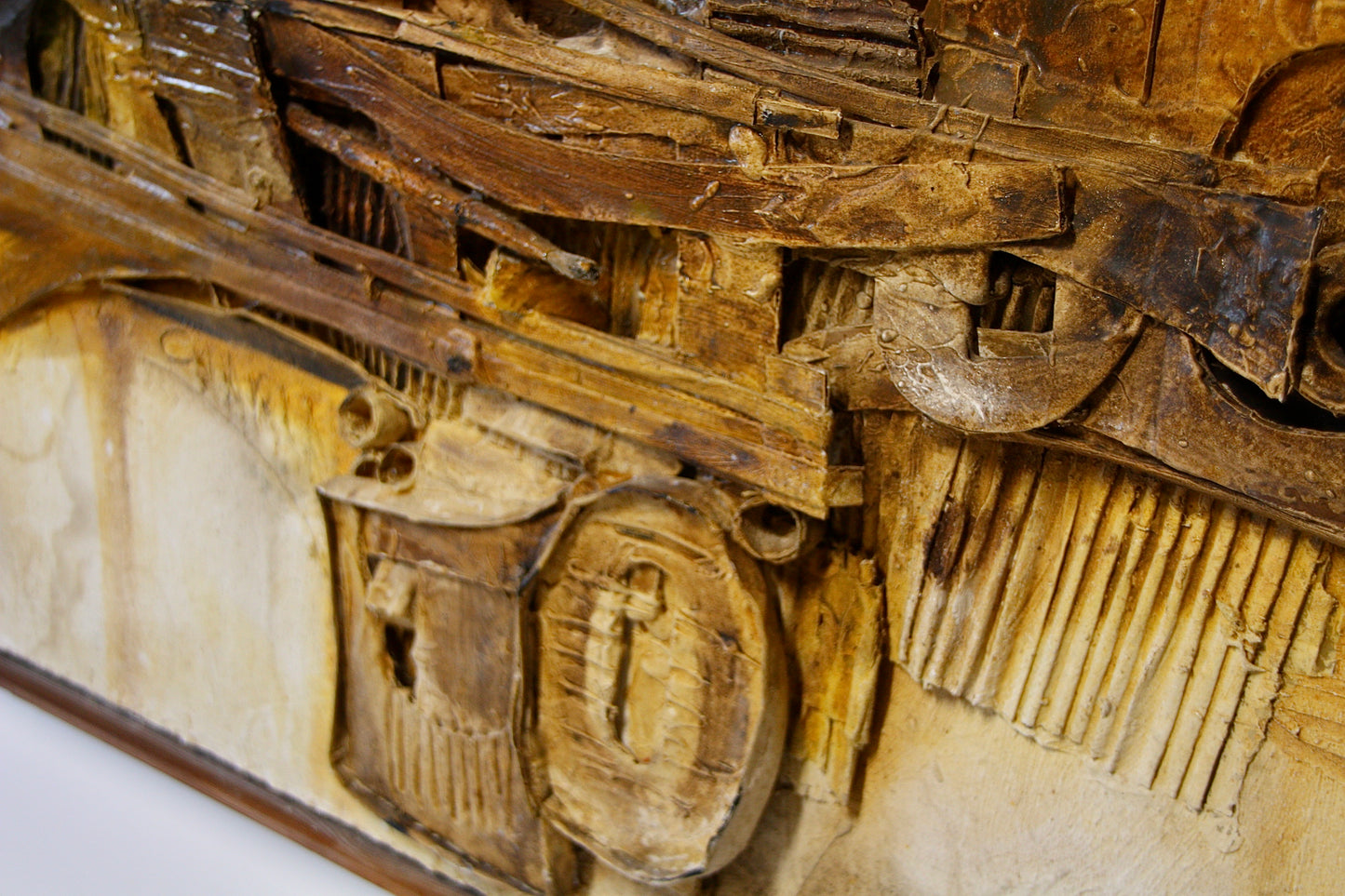 Large Mid Century Abstract Relief Artwork by Charlie c.1960