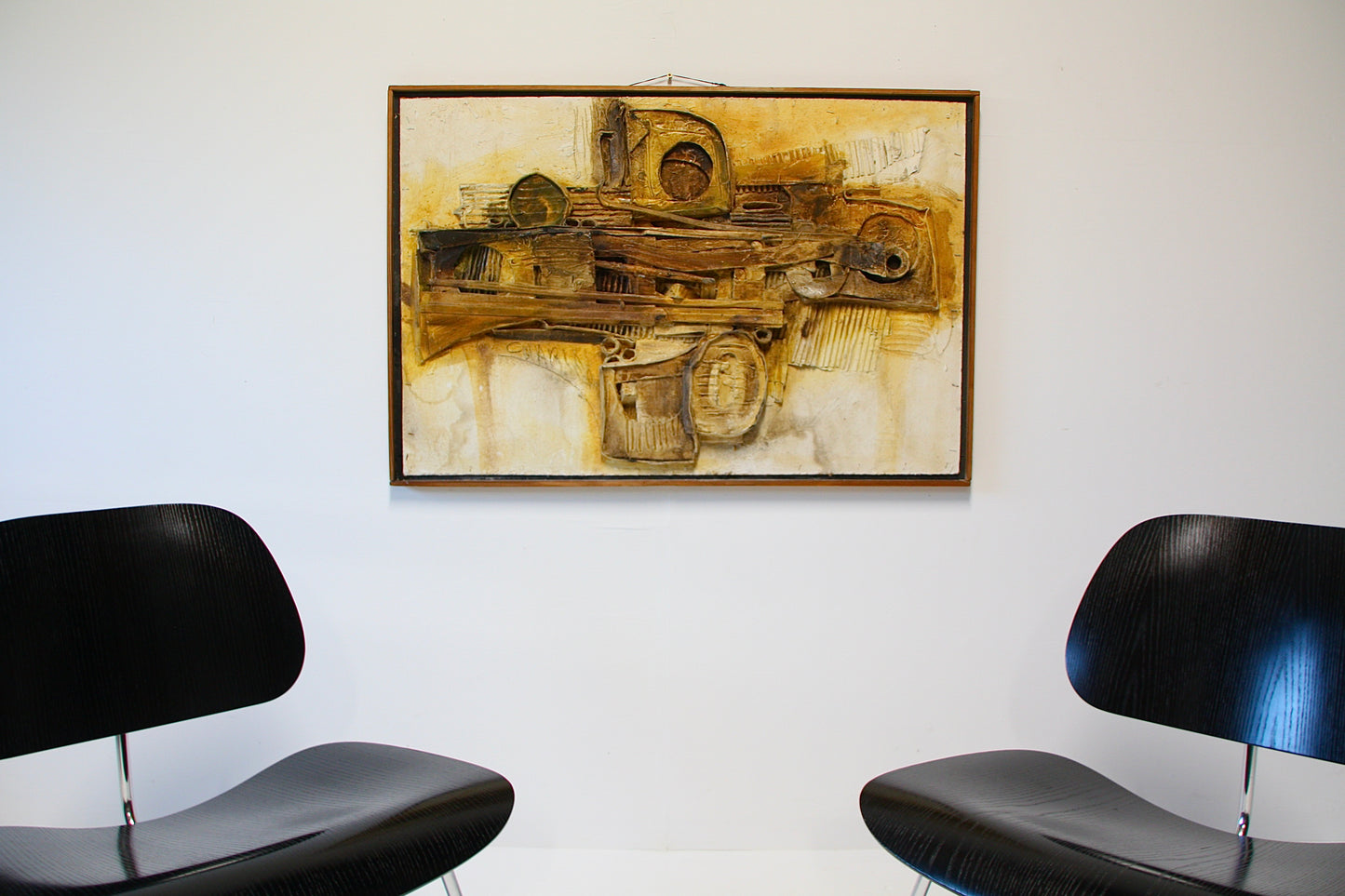 Large Mid Century Abstract Relief Artwork by Charlie c.1960