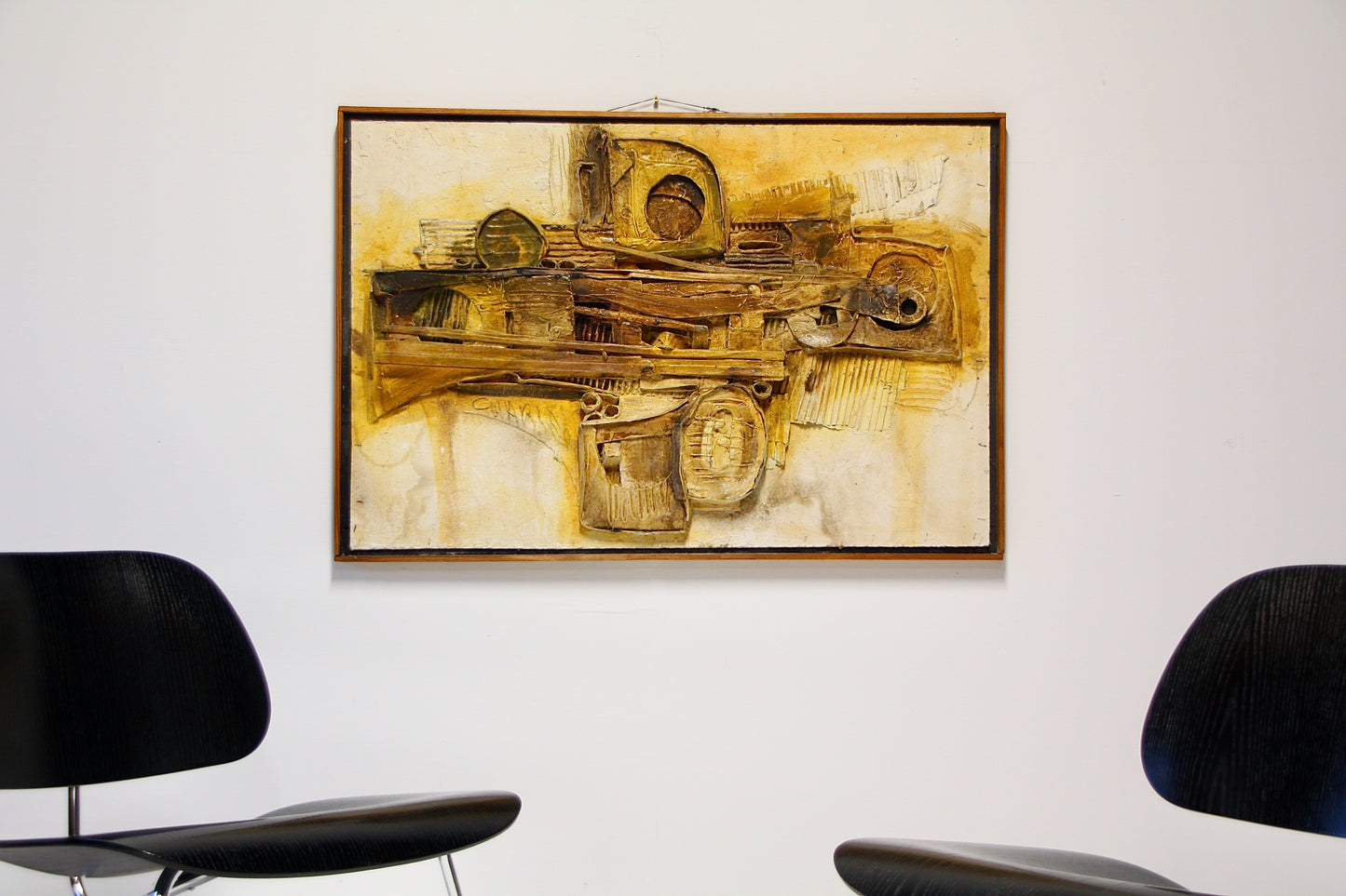 Large Mid Century Abstract Relief Artwork by Charlie c.1960