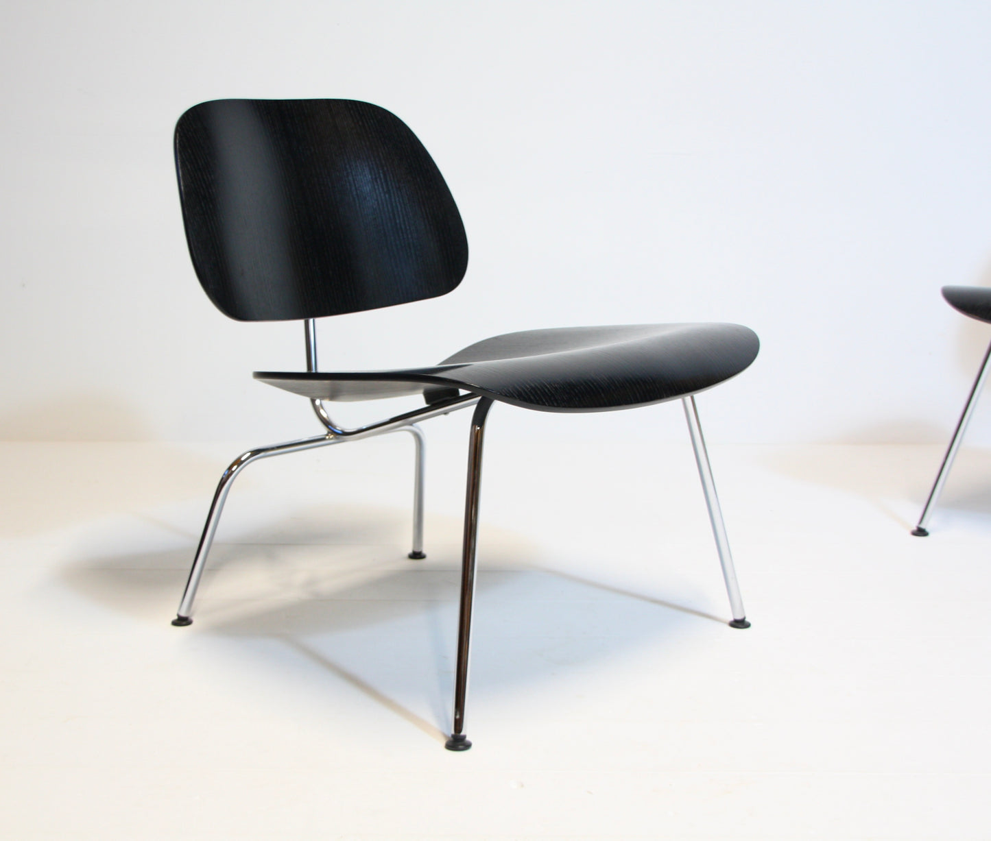 2 Eames LCM Lounge Chairs in Black Ash & Chrome - Vitra