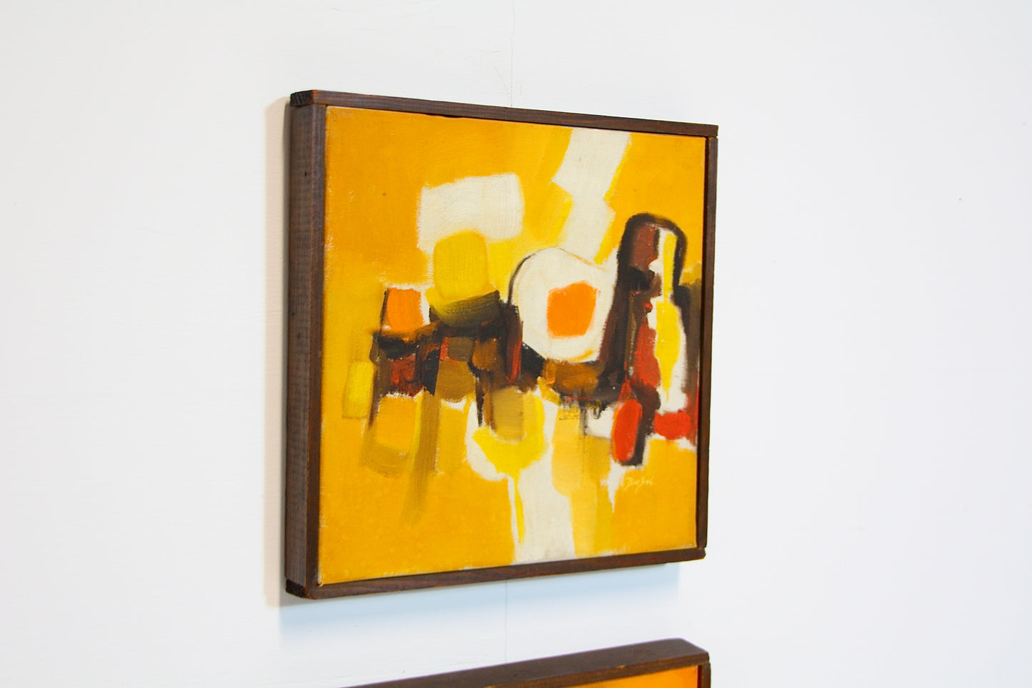 Vintage Abstract Paintings by P.J Davison - California c.1970