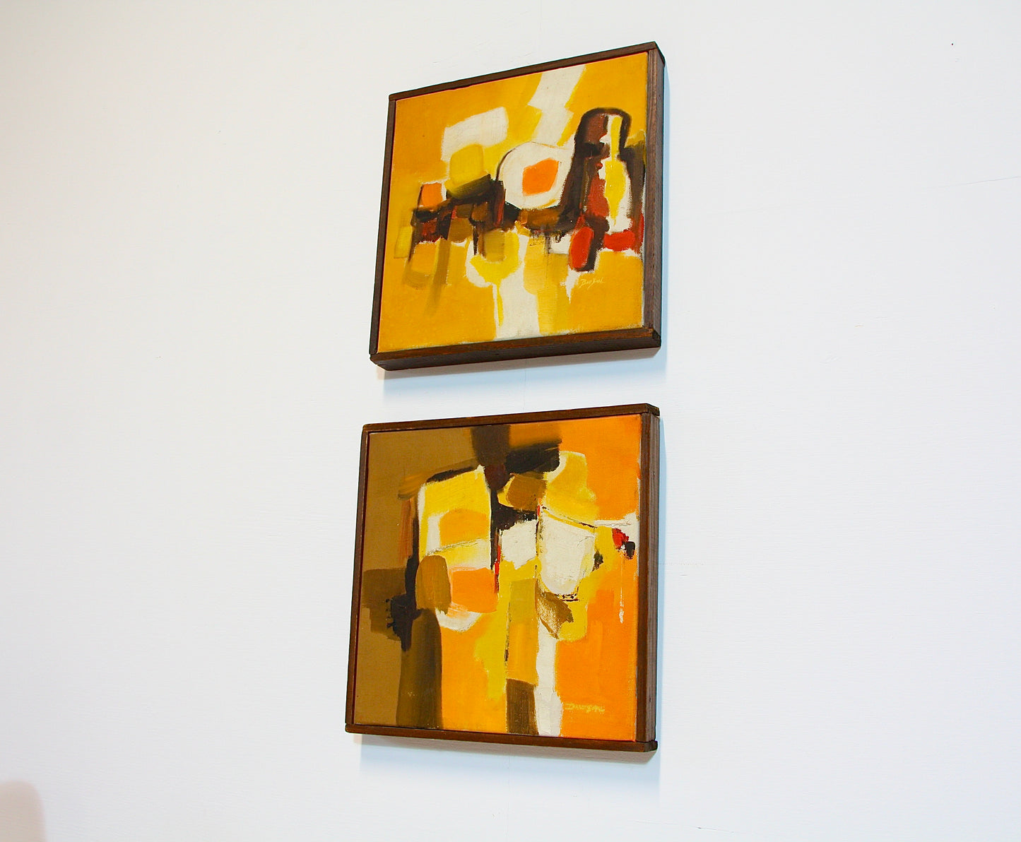 Vintage Abstract Paintings by P.J Davison - California c.1970