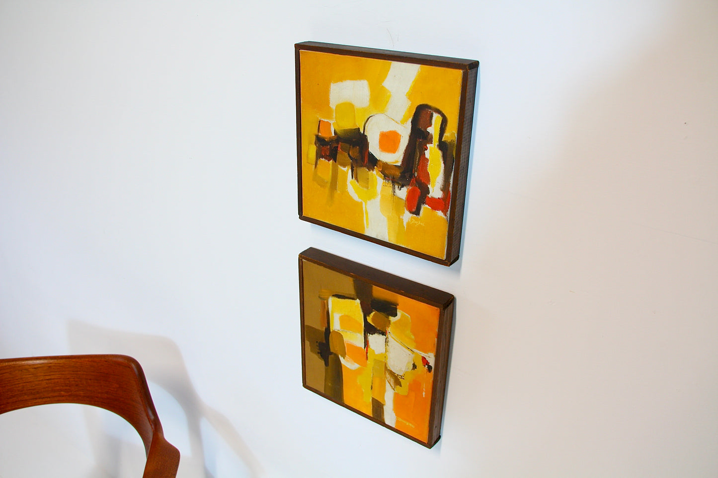 Vintage Abstract Paintings by P.J Davison - California c.1970