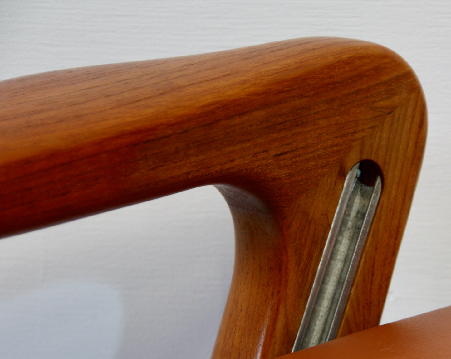 SOLD - Danish Tan Leather Sofa by Juul Kristensen - Solid Teak c.1970